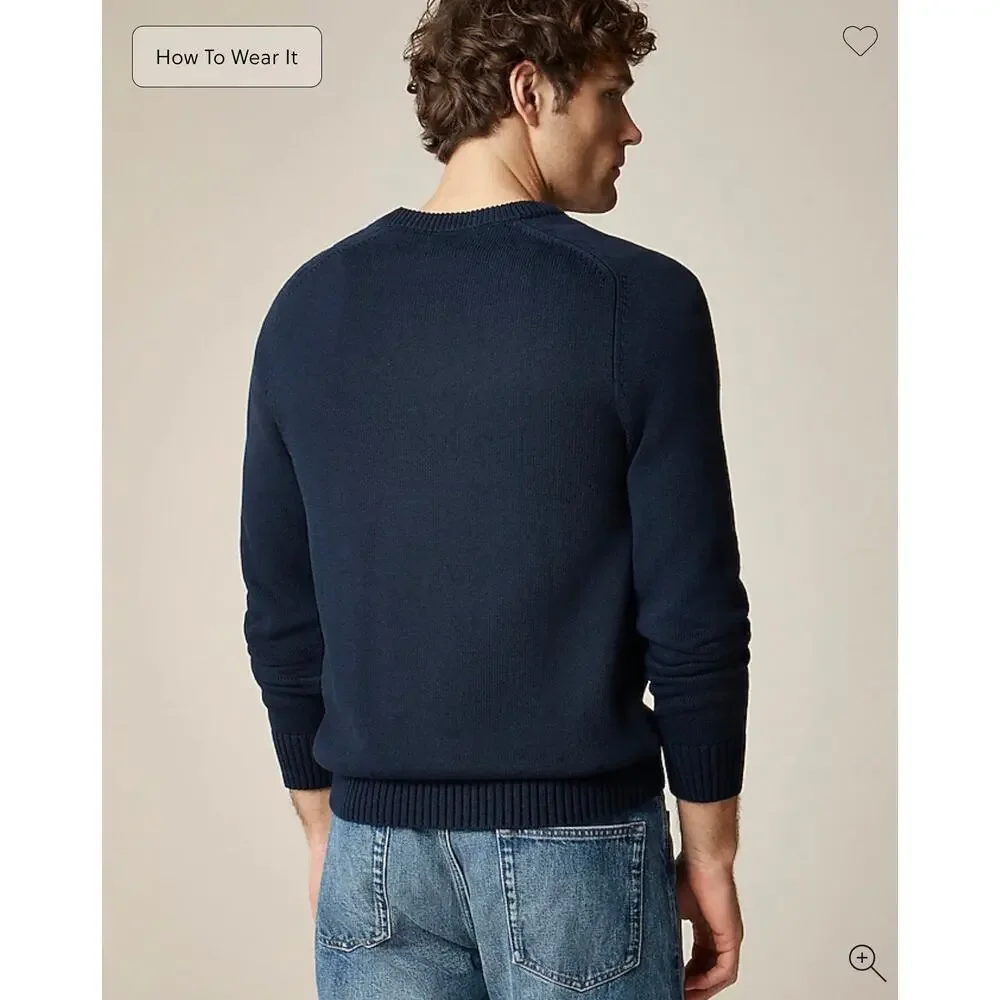 J. Crew Heritage cotton crewneck sweater Navy Coral Clay Stripe NWT size XXL